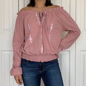 Pink off shoulder top